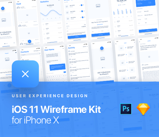 UIXO iOS 11 Wireframe Kit